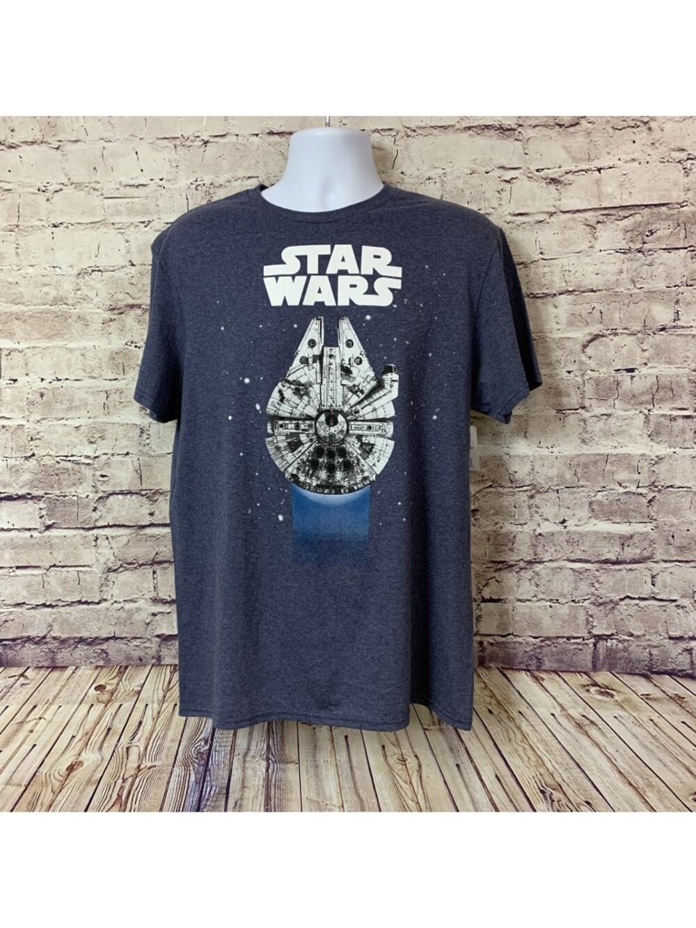 Star Wars Blue Graphic Millennium Falcon Short Sleeve Tee